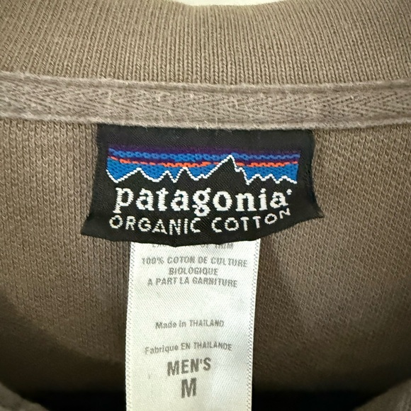 Men’s Patagonia Organic Cotton Long Sleeve Polo in Brown, Size Medium - Picture 4 of 9